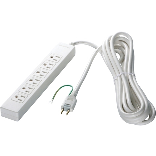 ３ピン式電源タップ　６個口タイプ　２ｍ　ホワイト　ＢＳＴＡＰＳＴ３６２０ＷＨ　■お取り寄せ品