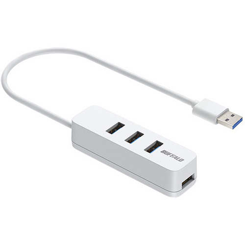ＵＳＢ－Ａ　３．２　Ｇｅｎ１　バスパワー上挿しハブ　磁石付　ホワイト　ＢＳＨ４Ｕ３２０Ｕ３ＷＨ　■お取り寄せ品