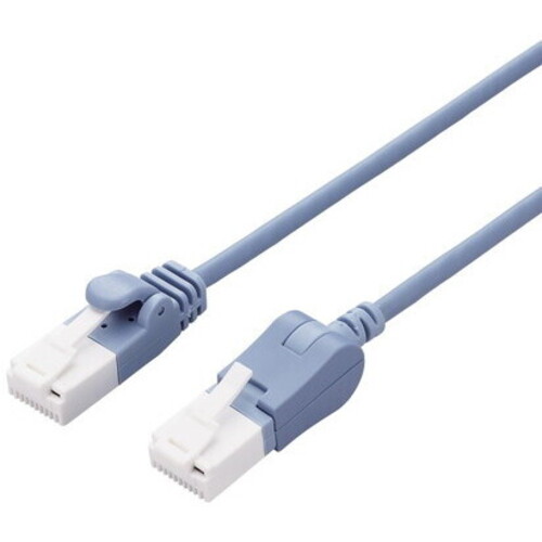 ＬＡＮケーブル／ＣＡＴ６Ａ準拠／爪折れ防止／縦スイング式コネクタ／２．０ｍ／ブルー　■お取り寄せ品