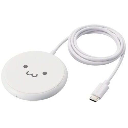 Ｑｉ規格対応ワイヤレス充電器／５Ｗ／卓上／ケーブル一体／１ｍ／しろちゃん　Ｗ－ＱＡ２５ＷＦ　■お取り寄せ品