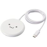 Ｑｉ規格対応ワイヤレス充電器／５Ｗ／卓上／ケーブル一体／１ｍ／しろちゃん　Ｗ－ＱＡ２５ＷＦ　■お取り寄せ品