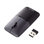 静音ワイヤレスブルーＬＥＤマウス　ＳＬＩＭＯ　（充電式・ＵＳＢ　Ａ・ブラック）　■お取り寄せ品
