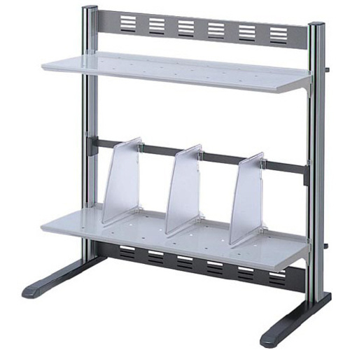 リスペースＦデスクシェルフ　２段幅６００Ｌグレー