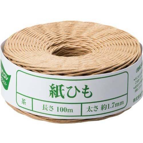 紙ひも　茶　１００ｍ　１巻