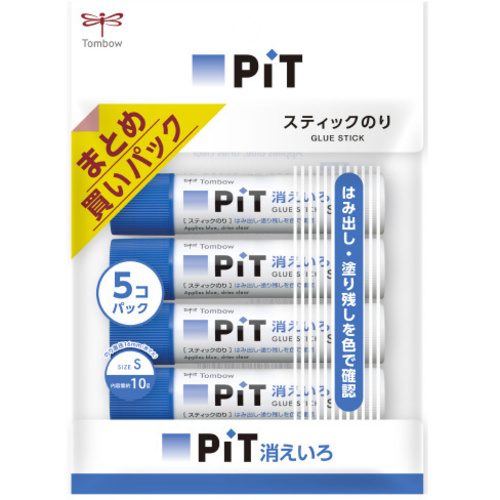 スティックのり消えいろピットＳ　約１０ｇ　５本