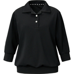 六分袖ポロシャツ　黒　Ｍ１３０６２　　３Ｌ