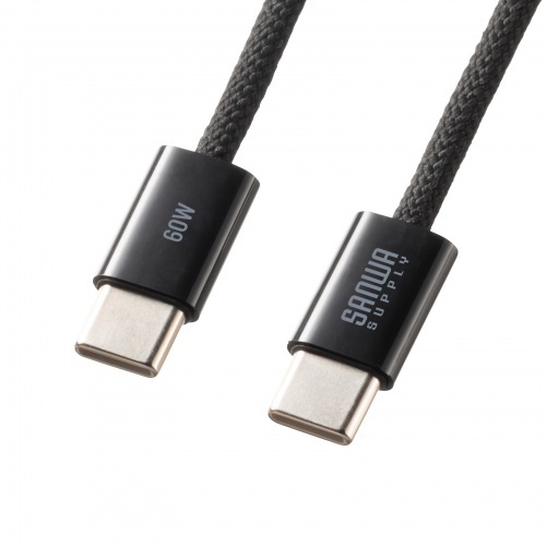 ＵＳＢ　Ｔｙｐｅ－Ｃシリコンメッシュケーブル（ＰＤ６０Ｗ・ブラック・１ｍ）　ＫＵ－ＣＣＰ６０ＳＭ１０ＢＫ　■お取り寄せ品
