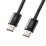 ＵＳＢ　Ｔｙｐｅ－Ｃシリコンメッシュケーブル（ＰＤ６０Ｗ・ブラック・１ｍ）　ＫＵ－ＣＣＰ６０ＳＭ１０ＢＫ　■お取り寄せ品