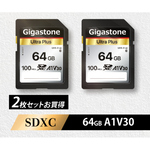 ＳＤＸＣカード　６４ＧＢ　２枚セット　ＣＬ１０　Ｕ１　Ａ１　Ｖ３０　ＧＪＳＸＲ－６４ＧＶ３Ａ１－２ＰＫ　■お取り寄せ品