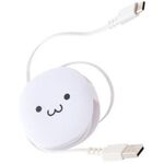ＵＳＢ－Ａ　ｔｏ　ＵＳＢ　Ｔｙｐｅ－Ｃケーブル／巻き取り／最大１５Ｗ／０．９ｍ／しろちゃん　■お取り寄せ品