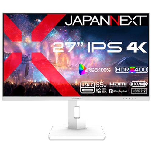 液晶ディスプレイ　２７型／３８４０×２１６０／ホワイト　ＪＮ－ＩＰＳ２７Ｕ２－ＨＳＰＣ６－Ｗ　■２営業日内届