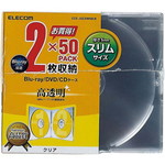 ＣＤ／ＤＶＤケース　２枚収納　５０枚入