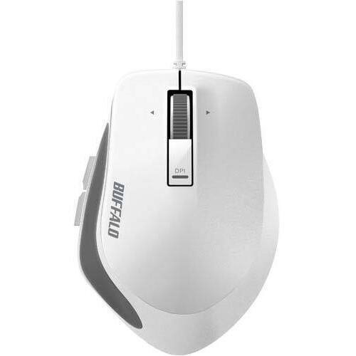 有線５ボタンブルーＬＥＤマウス　ホワイト