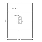 ＯＡマルチタック　Ａ４　８面　Ｗ１０５㎜×Ｈ７４．２５㎜