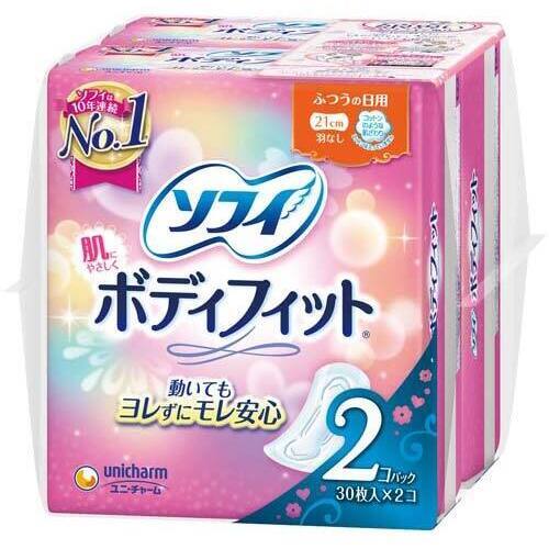 ソフィボディフィット　羽なし　２８枚&times;２Ｐ&times;１８