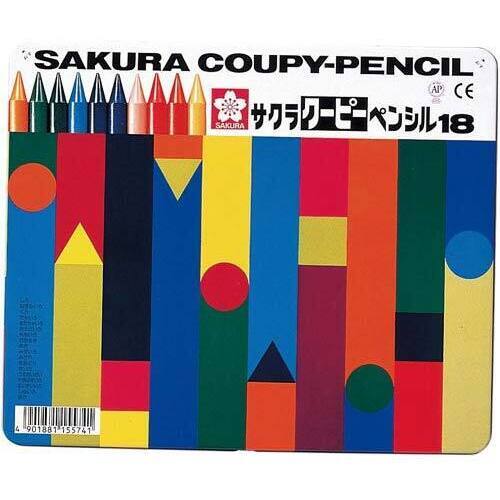 クーピーペンシル１８色　缶入
