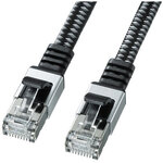 カテゴリ６ＡメッシュフラットＬＡＮケーブル（ブラック＆グレー・１０ｍ）　ＫＢ－ＦＬ６ＡＭＥ－１０ＢＫ　■お取り寄せ品