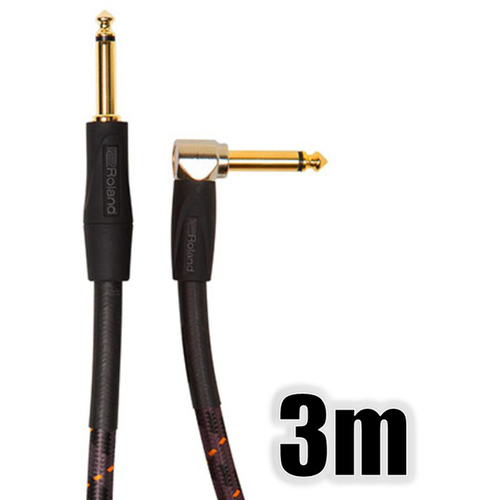 楽器用ケーブル／２４Ｋ金メッキ／３ｍ／ＴＳフォン－ＴＳフォン／片Ｌ字型　ＲＩＣ－Ｇ１０Ａ　■お取り寄せ品