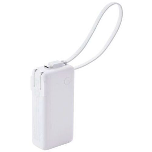 モバイルバッテリー／ＡＣ一体型／１００００ｍＡｈ／しろちゃん　ＤＥ－ＡＣ１５－１００００ＷＦ　■お取り寄せ品