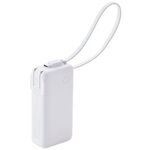 モバイルバッテリー／ＡＣ一体型／１００００ｍＡｈ／しろちゃん　ＤＥ－ＡＣ１５－１００００ＷＦ　■お取り寄せ品