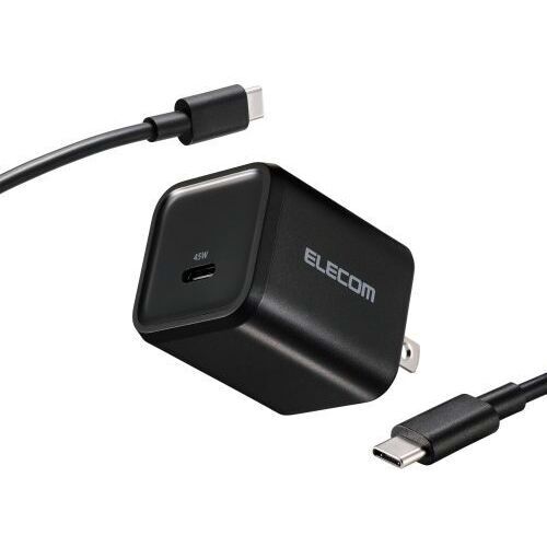 ＡＣ充電器／ＵＳＢ　ＰＤ／４５Ｗ／Ｔｙｐｅ－Ｃ／ケーブル付／ブラック　ＭＰＡ－ＡＣ１２３４５ＢＫ　■お取り寄せ品