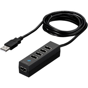 どっちもＵＳＢハブ　どっちもＵＳＢポート採用ＵＳＢ２．０ハブ　５ポートタイプ　ブラック　■２営業日内届