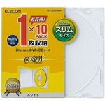 Ｂｌｕ－ｒａｙ／ＤＶＤ／ＣＤスリムプラケース／１枚収納／１０パック／ホワイト　■お取り寄せ品