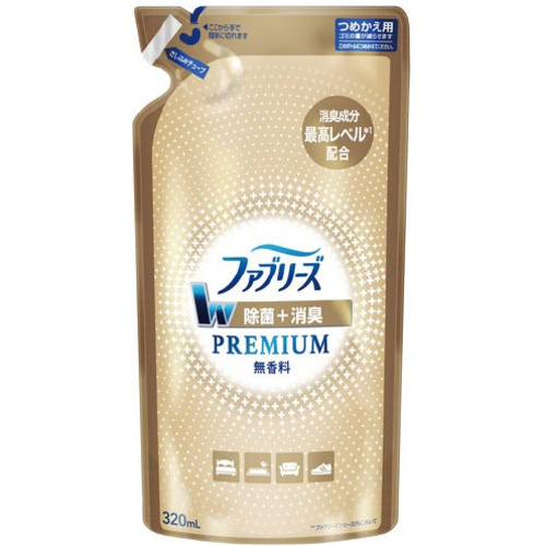 ファブリーズＷ除菌プレミアム無香料　詰替３２０ｍｌ