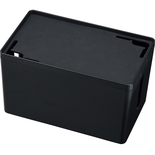 ケーブル＆タップ収納ボックス（Ｓサイズ・ブラック）　ＣＢ－ＢＯＸＰ１ＢＫＮ２　■お取り寄せ品