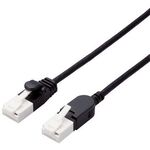 ＬＡＮケーブル／ＣＡＴ６Ａ／爪折れ防止／スイング式コネクタ／１．０ｍ／ブラック　■お取り寄せ品