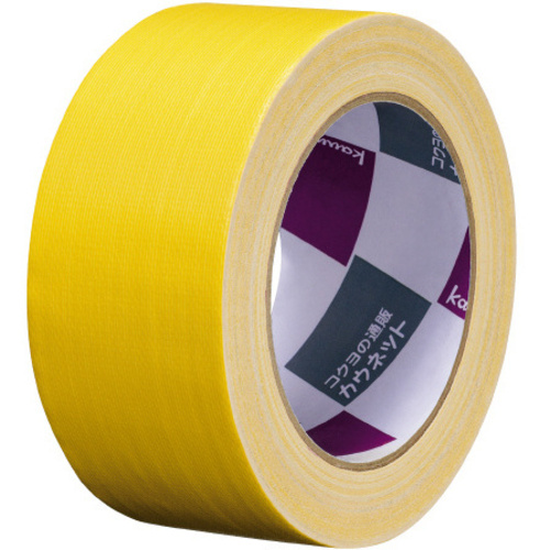 手が痛くなりにくいカドなしカラー布テープ　黄　１巻