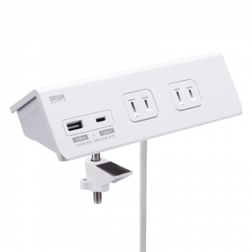 クランプ固定式タップ（２Ｐ・４個口・ホワイト）　ＴＡＰ－Ｂ１０５ＵＣ－３Ｗ　■お取り寄せ品