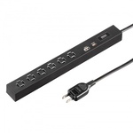 スリムタップ（ＡＣ６個口・Ａ１＋Ｃ１・ＰＤ３３Ｗ・１．５ｍ・ブラック）　ＴＡＰ－ＳＬＩＭ６ＵＣ－１５ＢＫ　■２営業日内届