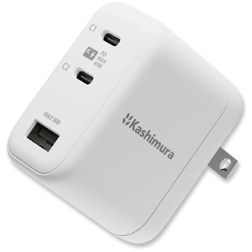 ＡＣ充電器　ＡＣ　ＵＳＢＡ＋Ｃ２　ＰＤ４５Ｗ　ホワイト　ＡＣ－０７６　■お取り寄せ品