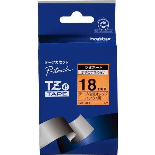 ピータッチＴＺｅテープ蛍光オレンジ黒文字１８ｍｍ幅【お取り寄せ品】６営業日以内届