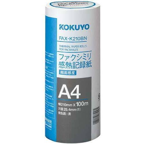 ＦＡＸ感熱Ａ４　１００ｍ芯２５．４ｍｍ超高感度６本
