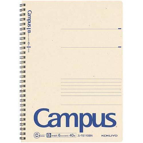 キャンパス再生紙ツインリングセミＢ５罫Ｂ罫&times;５
