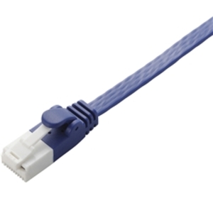 ＥＵ　ＲｏＨＳ指令準拠　ツメ折れ防止フラットＬＡＮケーブル（Ｃａｔ６Ａ）／７．０ｍ／ブルーメタリック　■お取り寄せ品