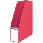 ファイルボックスＡ４縦仕切・底板付　収容８０ｍｍ赤