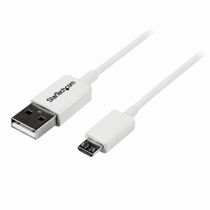 ２ｍ　ホワイト　ｍｉｃｒｏ　ＵＳＢ２．０ケーブル　ＵＳＢＡ（オス）－ＵＳＢｍｉｃｒｏ－Ｂ（オス）変換　■２営業日内届