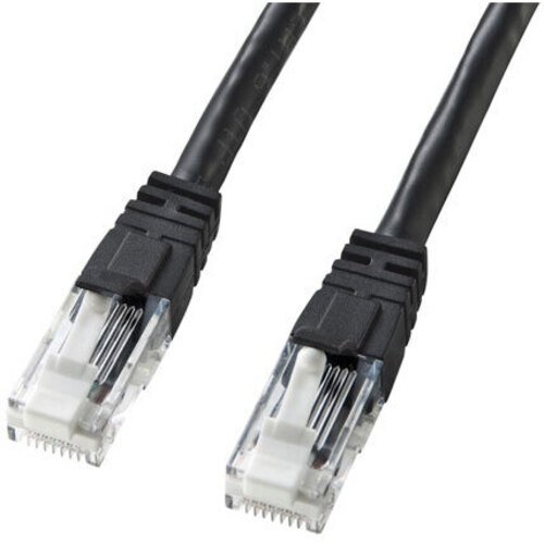 つめ折れ防止カテゴリ６ＬＡＮケーブル（ブラック・２０ｍ）　ＫＢ－Ｔ６ＴＳ－２０ＢＫＮ　■お取り寄せ品