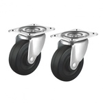 汎用キャスター　７５ｍｍ径　２個セット（フリー）ゴム製　ＣＳＴ－７５Ｅ－ＦＲＥ２　■お取り寄せ品