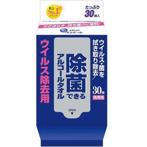 除菌できるアルコールタオルウイルス除去３０枚×３６