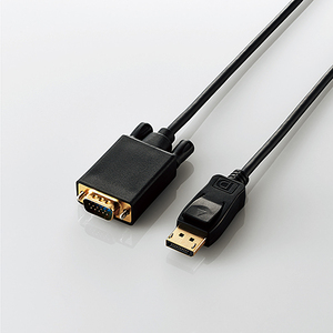 変換ケーブル／ＤｉｓｐｌａｙＰｏｒｔ　－　ＶＧＡ／１．０ｍ／ブラック　ＣＡＣ－ＤＰＶＧＡ１０ＢＫ　■お取り寄せ品