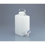 フッ素加工活栓付角型瓶　９Ｌ　２３２７－００２０