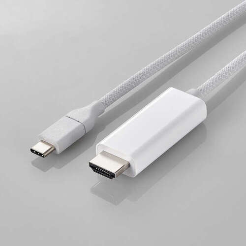 映像変換ケーブル／シリコンメッシュ／Ｔｙｐｅ－Ｃ－ＨＤＭＩ／２．０ｍ　ＭＰＡ－ＣＨＤＭＩＳＭ２０ＷＨ　■お取り寄せ品