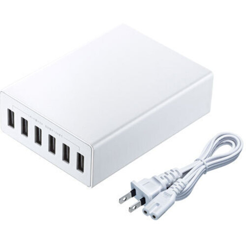 ＵＳＢ充電器（６ポート・合計１２Ａ・ホワイト）　ＡＣＡ－ＩＰ６７Ｗ　■お取り寄せ品