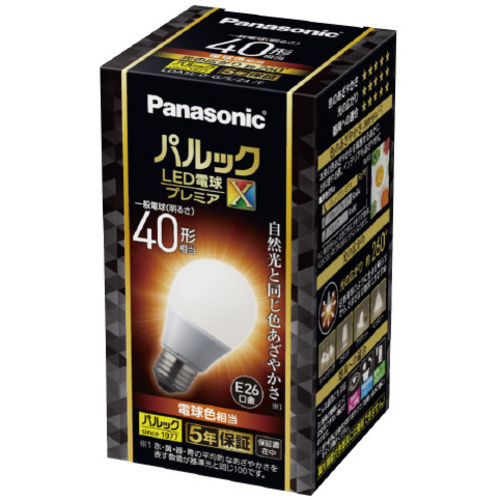 ＬＥＤ電球プレミアＸ　Ｅ２６　全方向４０形　電球色