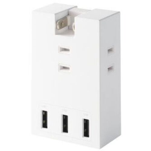 ＵＳＢタップ／ＵＳＢ－Ａ×３／ＡＣ×３／１５Ｗ／直挿し／ホワイト　Ｔ－Ｕ０７－３Ａ３ＷＨ　■お取り寄せ品