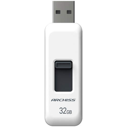 ＵＳＢ２．０　フラッシュメモリ　３２ＧＢ　スライド式　ホワイト　ＡＳ－０３２ＧＵ２－ＰＳＷ　■お取り寄せ品